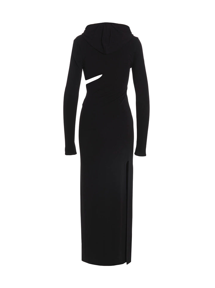 Versace Long Cut-Out Hooded Dress Dresses - Black | 1291e3eb3f6bc130f67f4db1a64f26b1dc67d34c