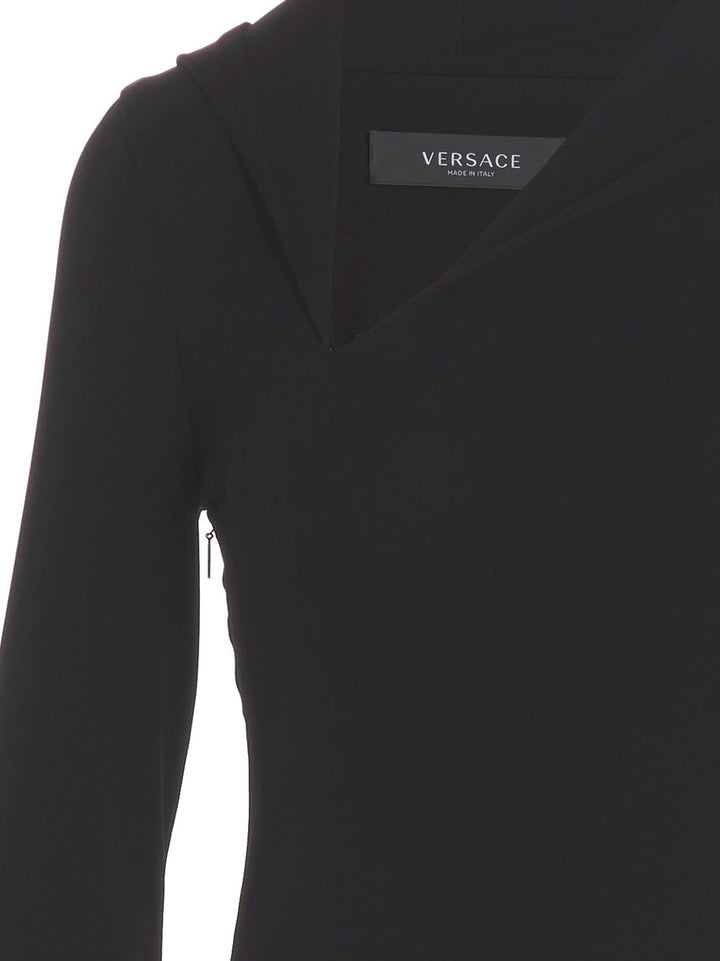 Versace Long Cut-Out Hooded Dress Dresses - Black | 165fa05e9e33fc8fcd36002a31572771b198986c