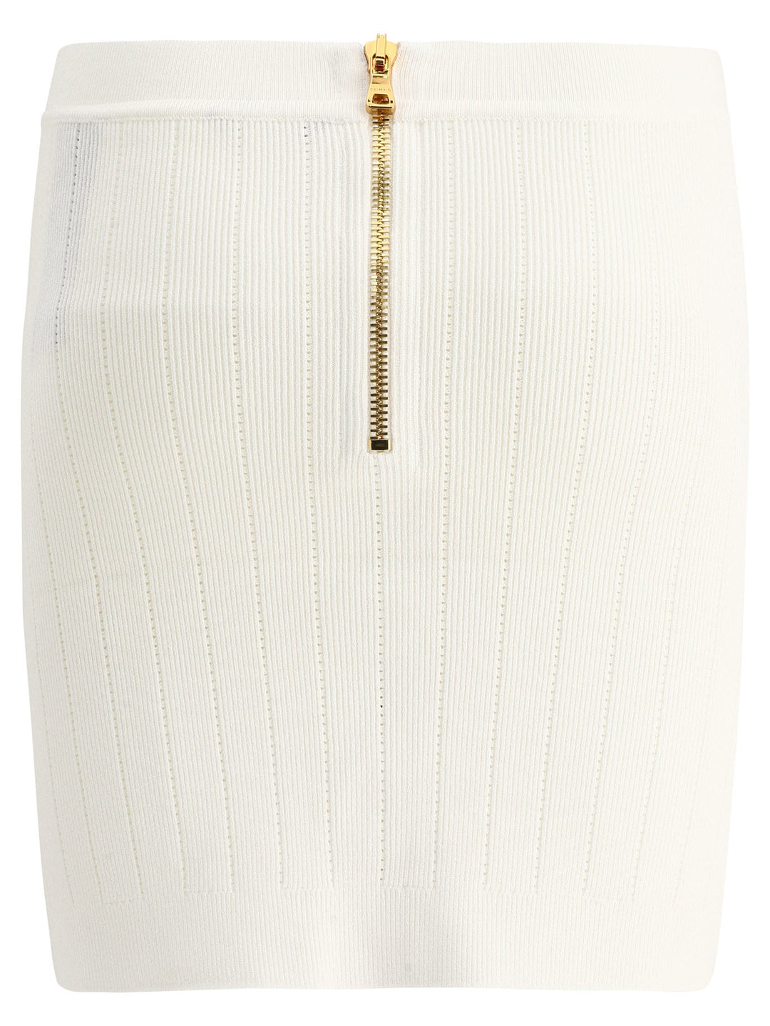 Short Knitted Buttoned Skirt Skirts White