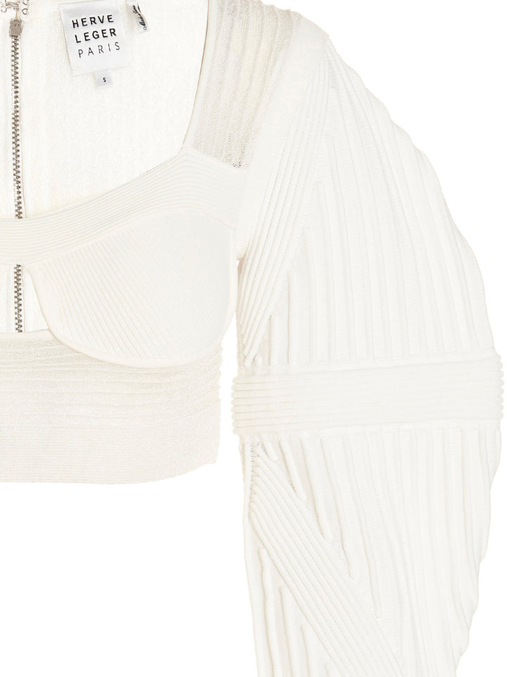 Herve Leger Knit Bustier Top Tops - White | d8a08b4ff538042173b791c95ca5da7b78705941