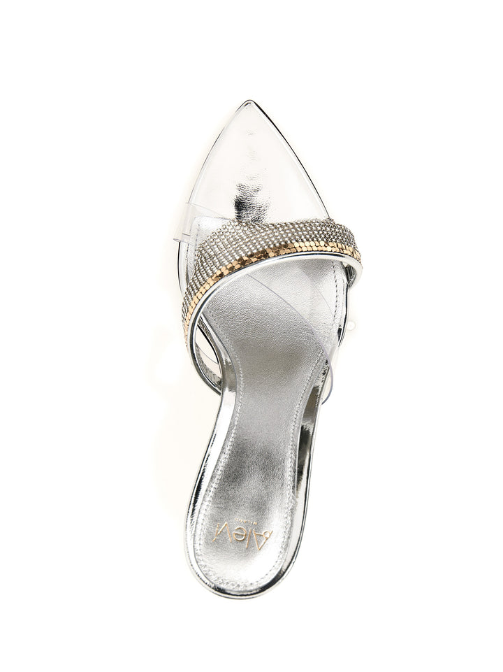 AlevÌ Elastic Sandals - Silver | df9121b282c38477ccd544df9ae9f49197a9945e