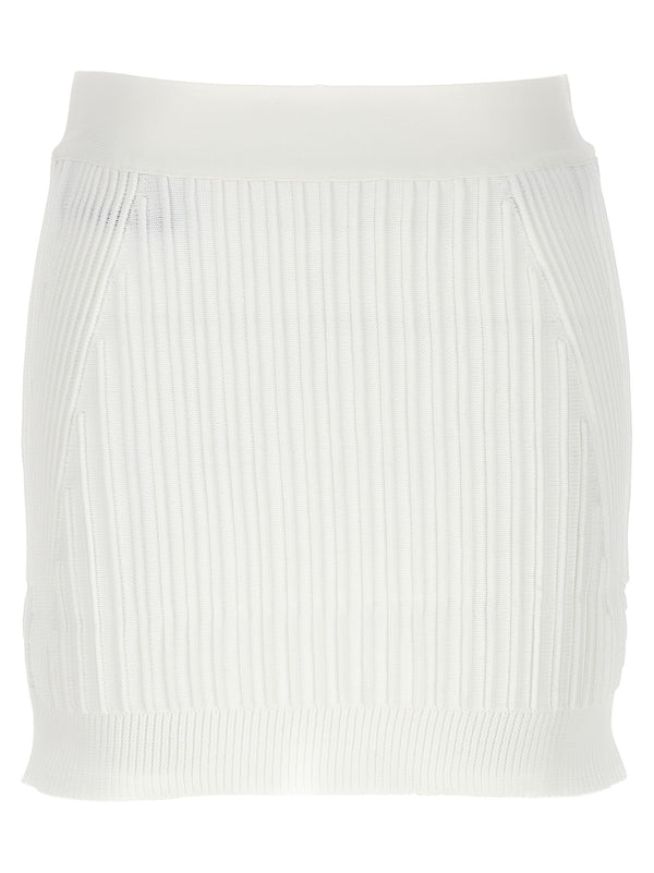 Ottoman Low Rise Mini Skirts White