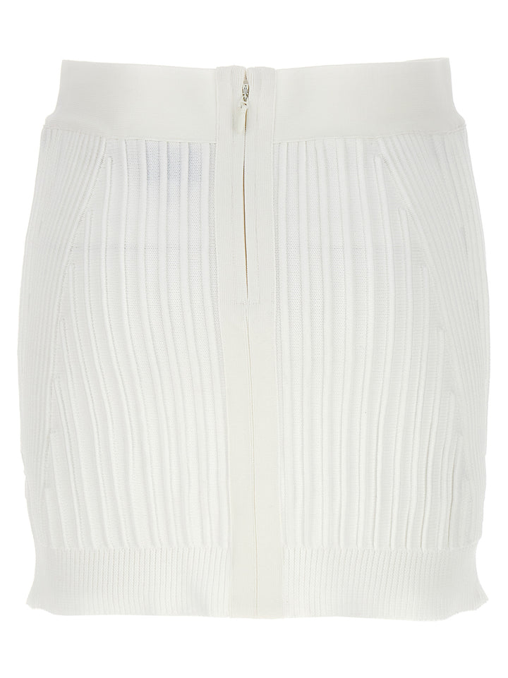 Herve Leger Ottoman Low Rise Mini Skirts - White | 751c5759fe80bc68e998dfb1771e1fa6bf22aeab