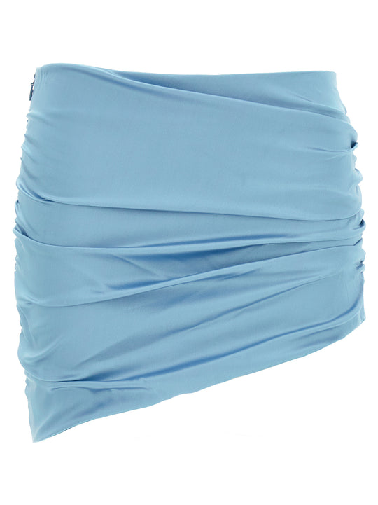 Satin Mini Skirt Skirts Light Blue