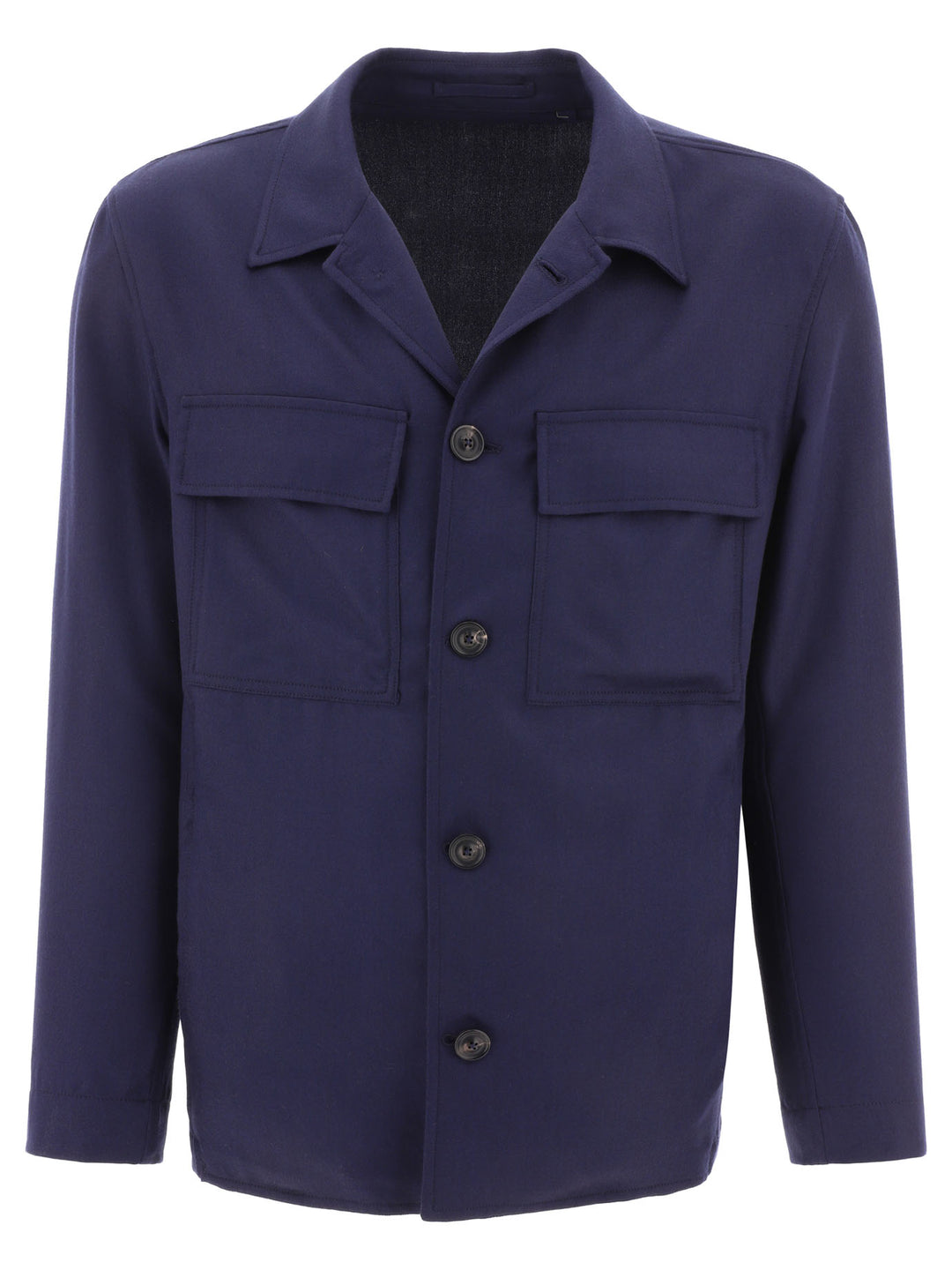 Overshirt With Chest Pockets Jackets Blue