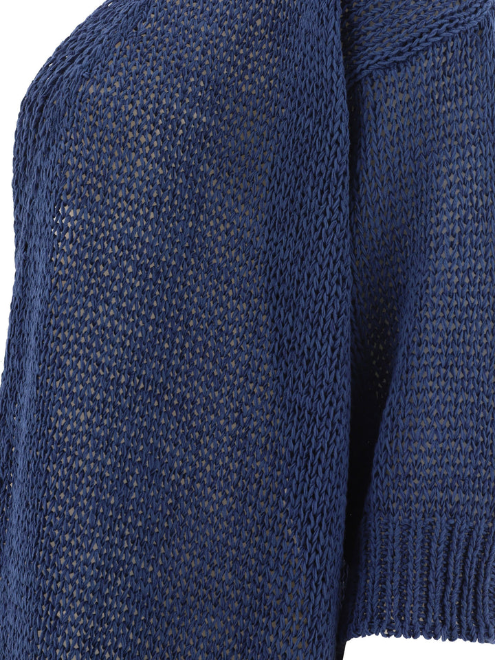 Knitted Open Cardigan Knitwear Blue