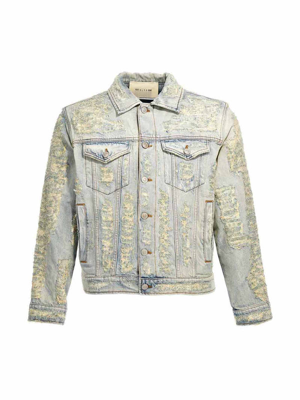 Destroyed Puffer Jackets Light Blue