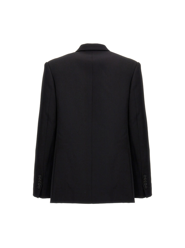 Wool Double Breast Blazer Jacket Blazer And Suits Black