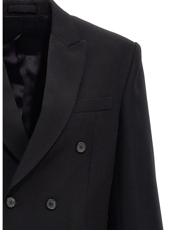 Wool Double Breast Blazer Jacket Blazer And Suits Black