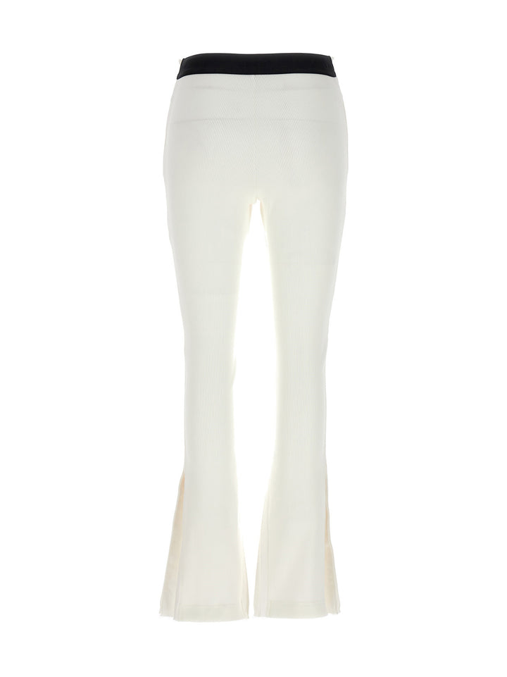 Sacai Ribbed Pleated Pants - White | 41e14a5e4225ca9be42509fdd8373694d31b36f9