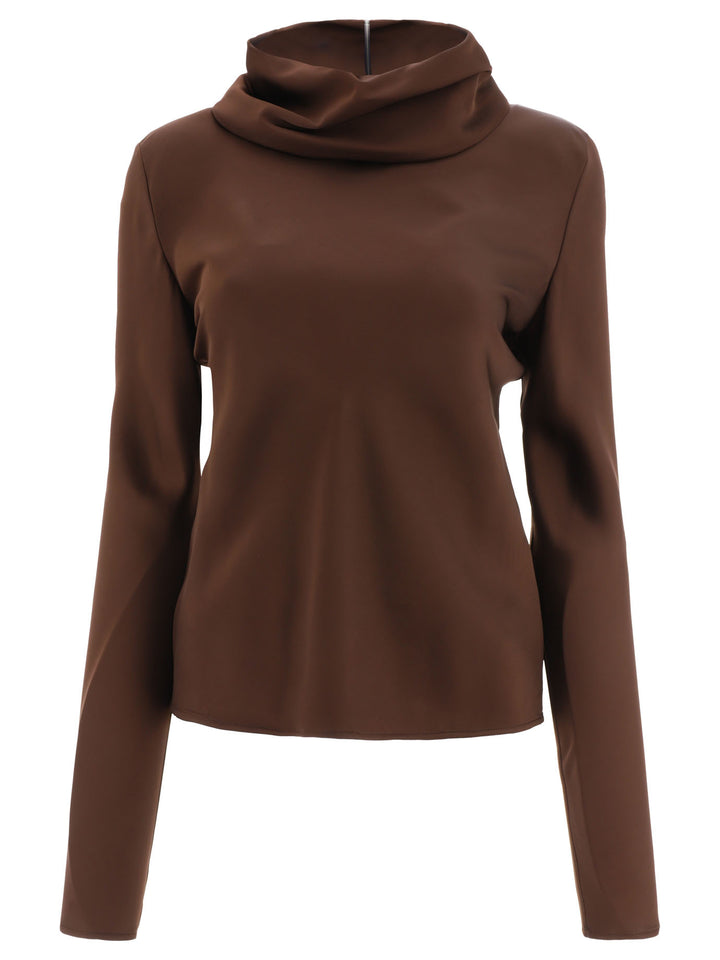 Zipped Top Tops Brown