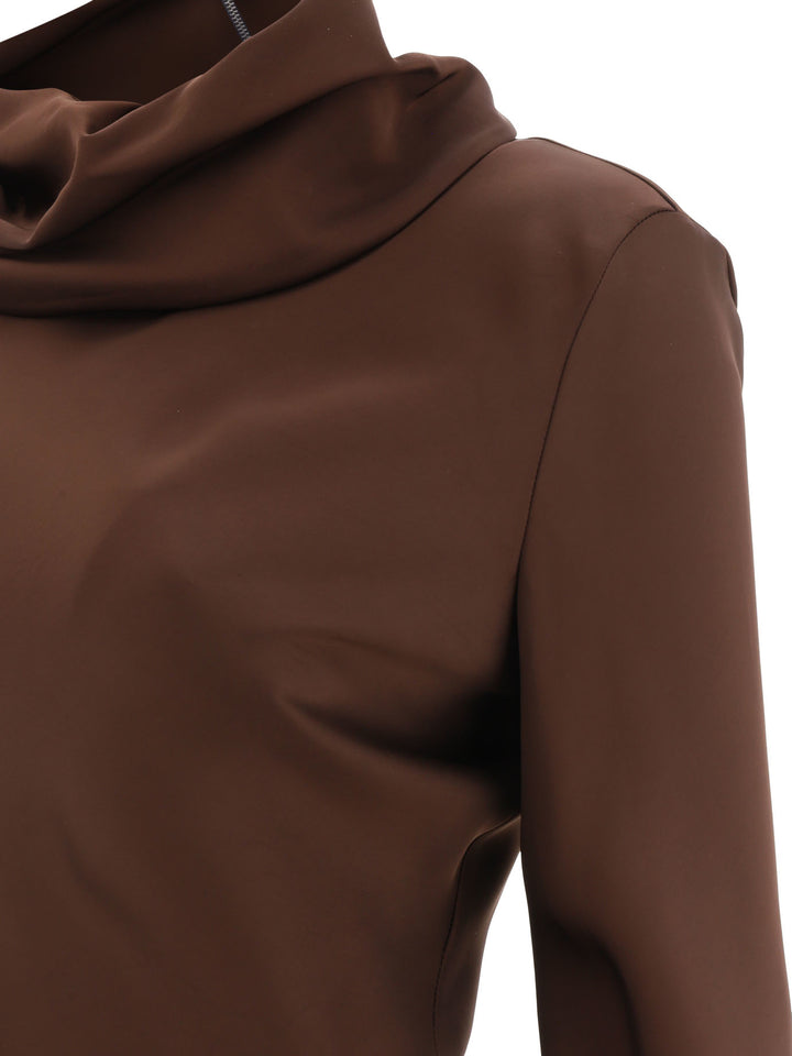 Zipped Top Tops Brown