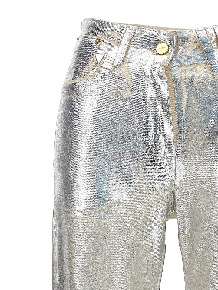 Jacquemus Le De Nīmes Court Articha Jeans - Silver | e70d4962ec70d6f4847945848b3f9a39c6394130