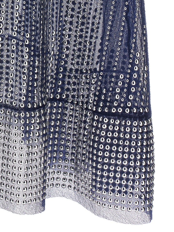 Studded Mesh Dress Dresses Blue