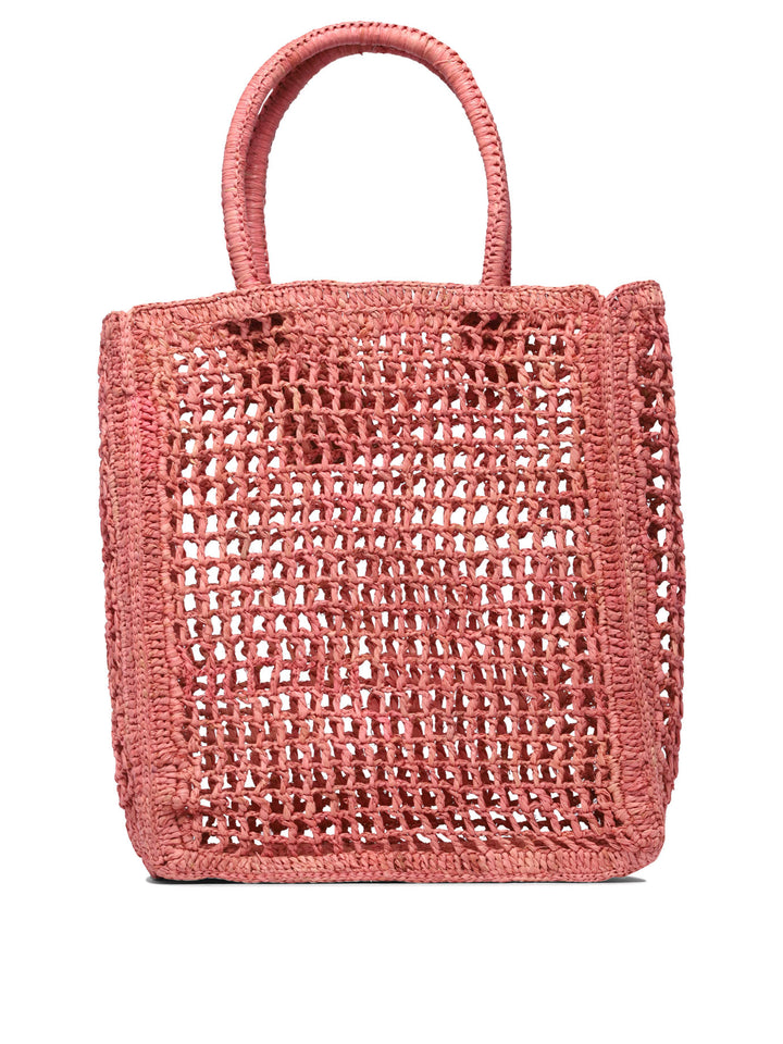 Raffia Net Handbags Pink