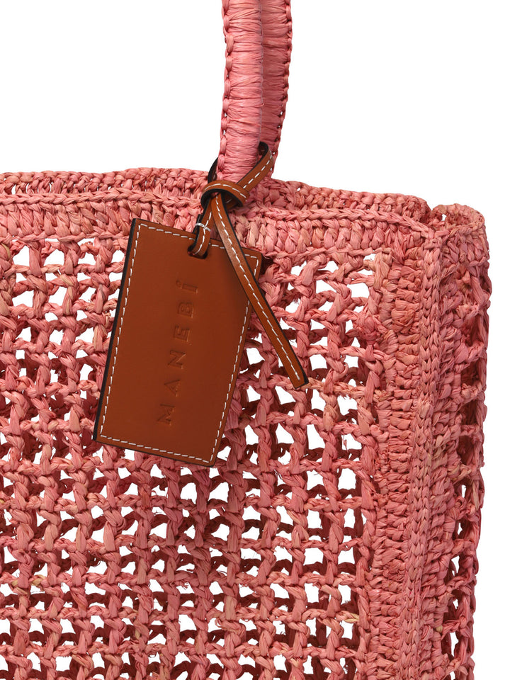 Raffia Net Handbags Pink