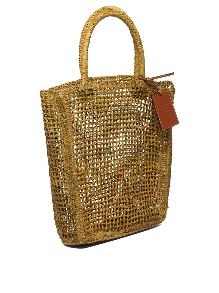 Raffia Net Handbags Beige