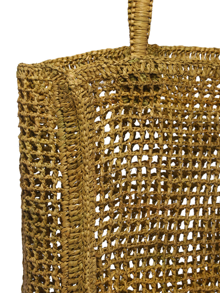 Raffia Net Handbags Beige