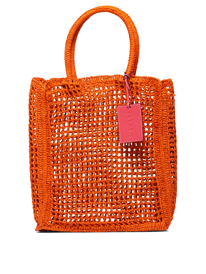 Raffia Net Handbags Orange