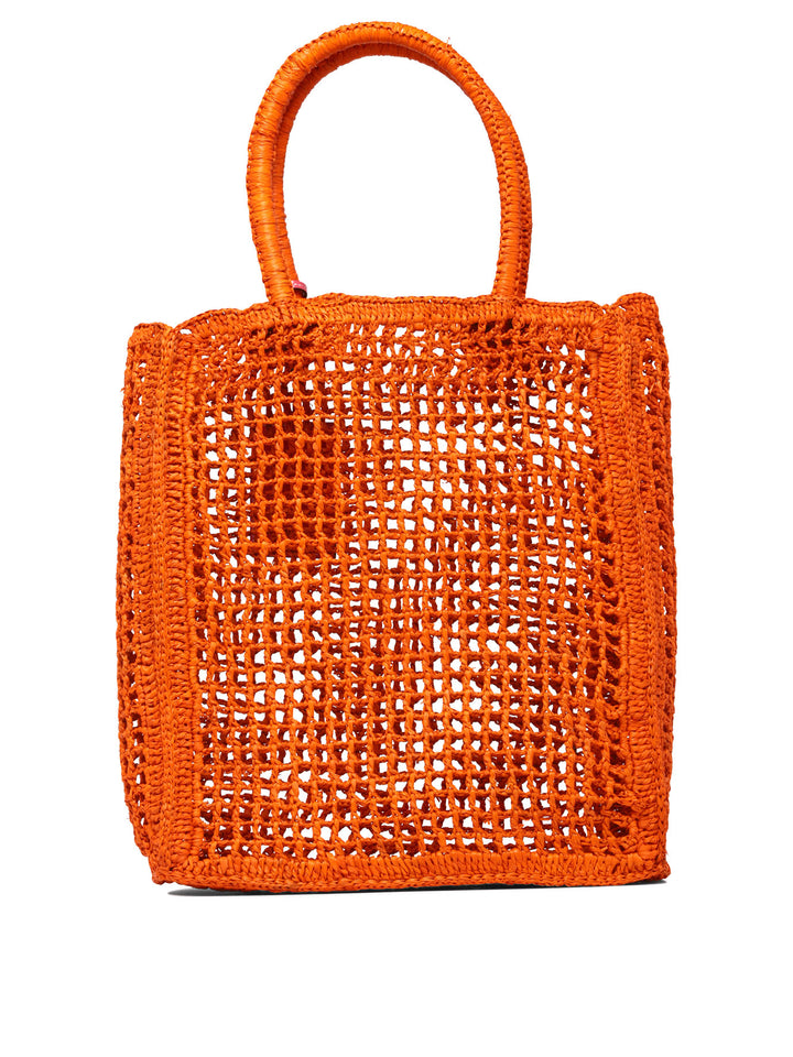 Raffia Net Handbags Orange