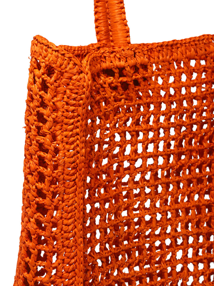 Raffia Net Handbags Orange