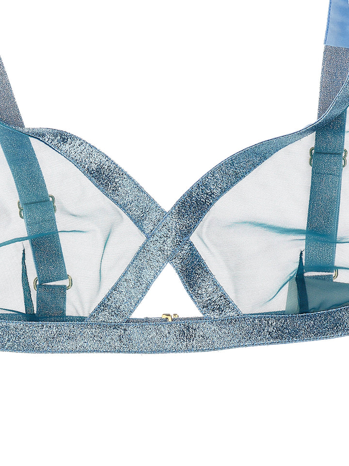 Tom Ford Iridescent Sable Tulle Top Underwear and Body - Light Blue | 1046e308d01c6d63269d1b53a1ef934ea169f1cc