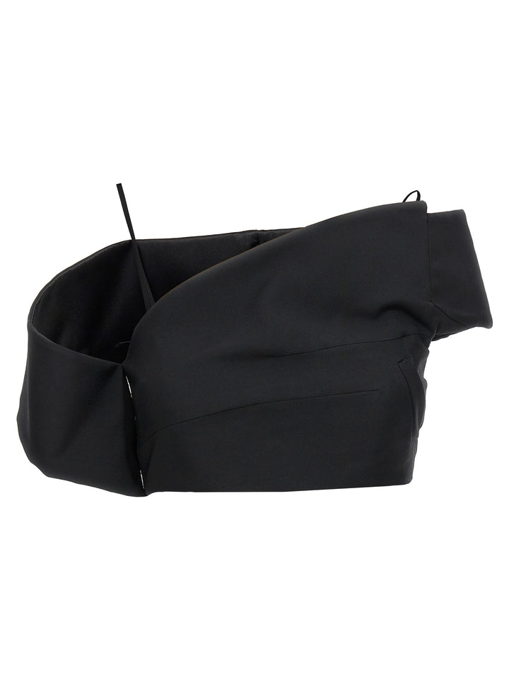 Mcqueen Crop Lapel Corset Tops - Black | 4c6687bb32f22ae9646466639879c355b8837ffd