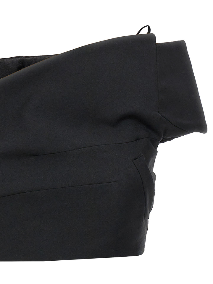 Mcqueen Crop Lapel Corset Tops - Black | b5c40ce75936f71157f4d207cc2413cac2e8a289