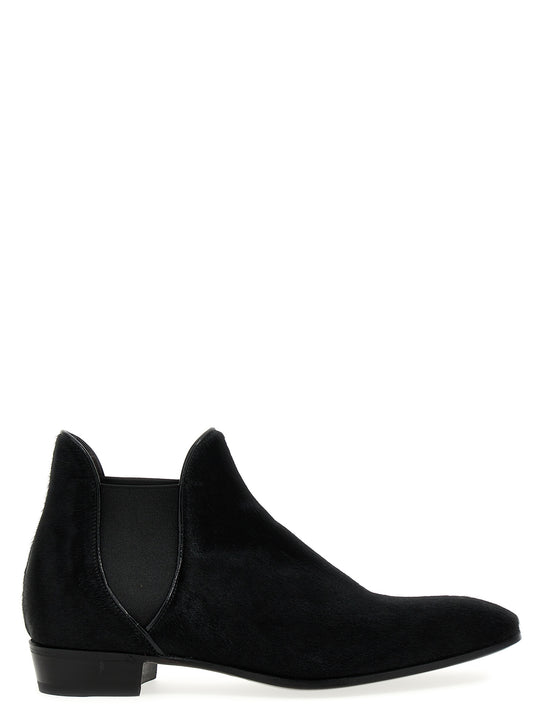 Calf Hair Ankle Boots Boots And Ankle Boots Black