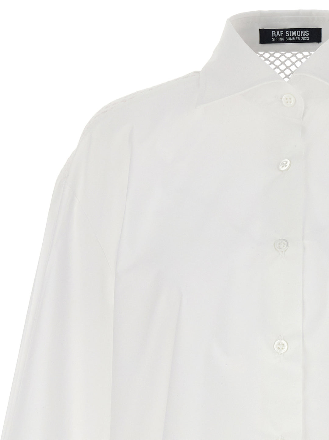 Raf Simons Mesh Insert Shirt Shirt and Blouse - White | a4279eb38e8760d4c9e6036e57bf3e61d8dcb697