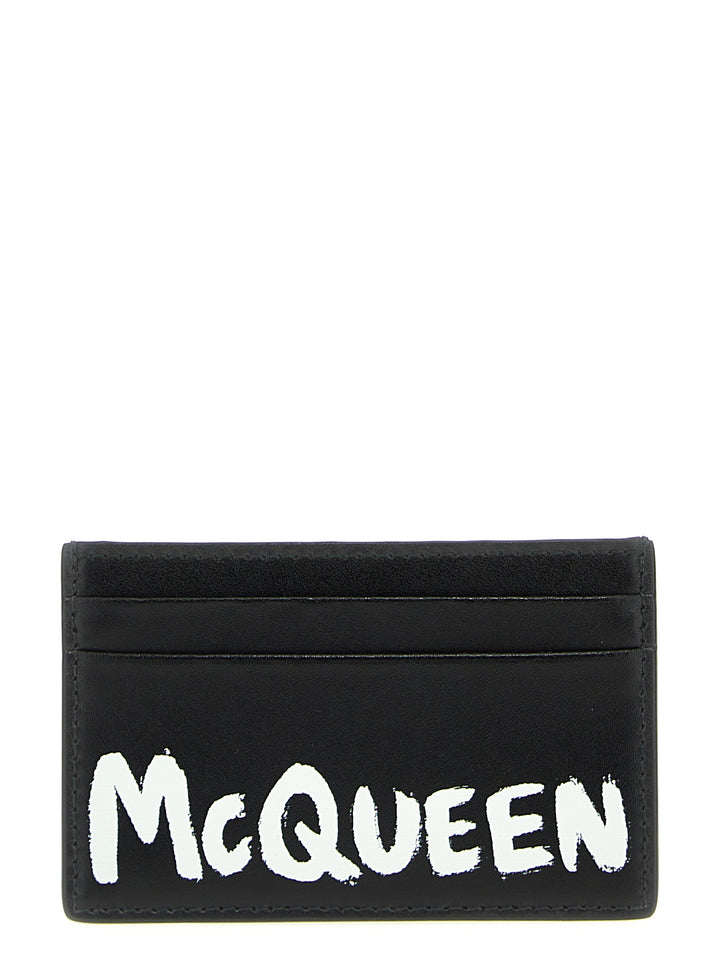 Logo Print Card Holder Wallets, Card Holders White/Black