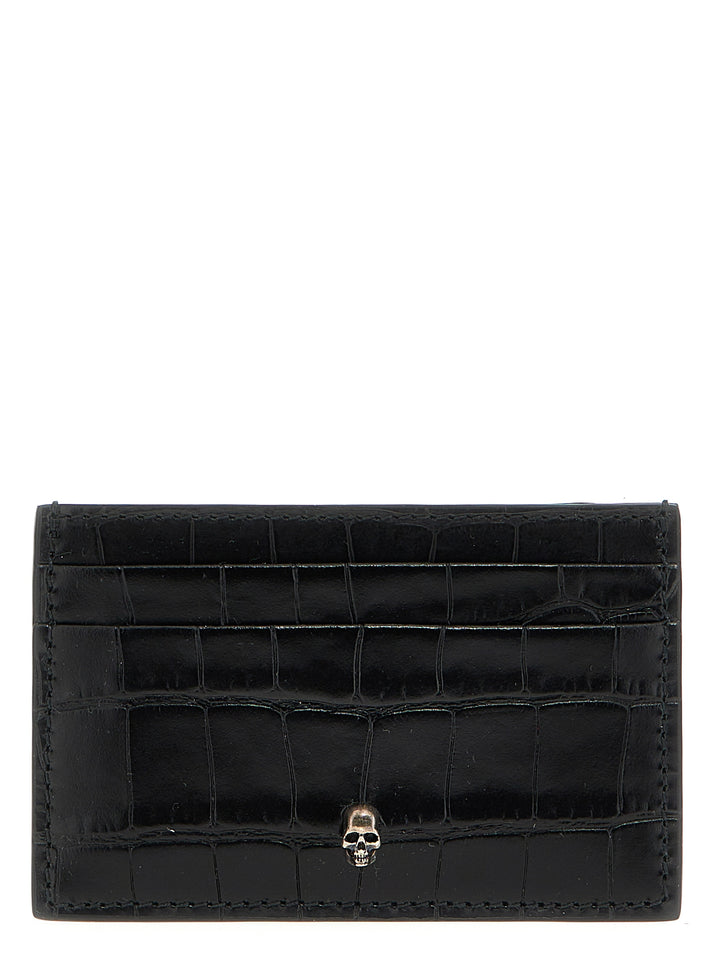 Skull Leather Card Holder Wallets, Card Holders Black