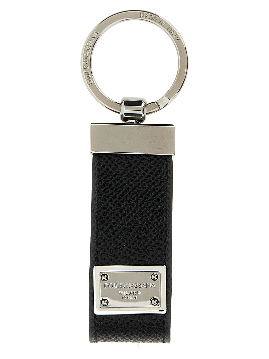 Logo Plaque Keyring Black