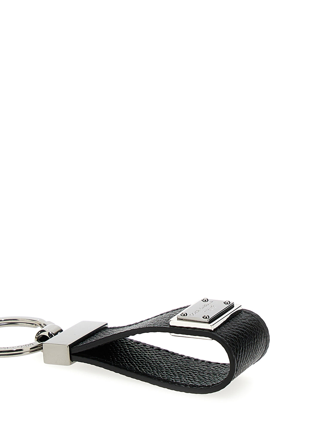 Logo Plaque Keyring Black