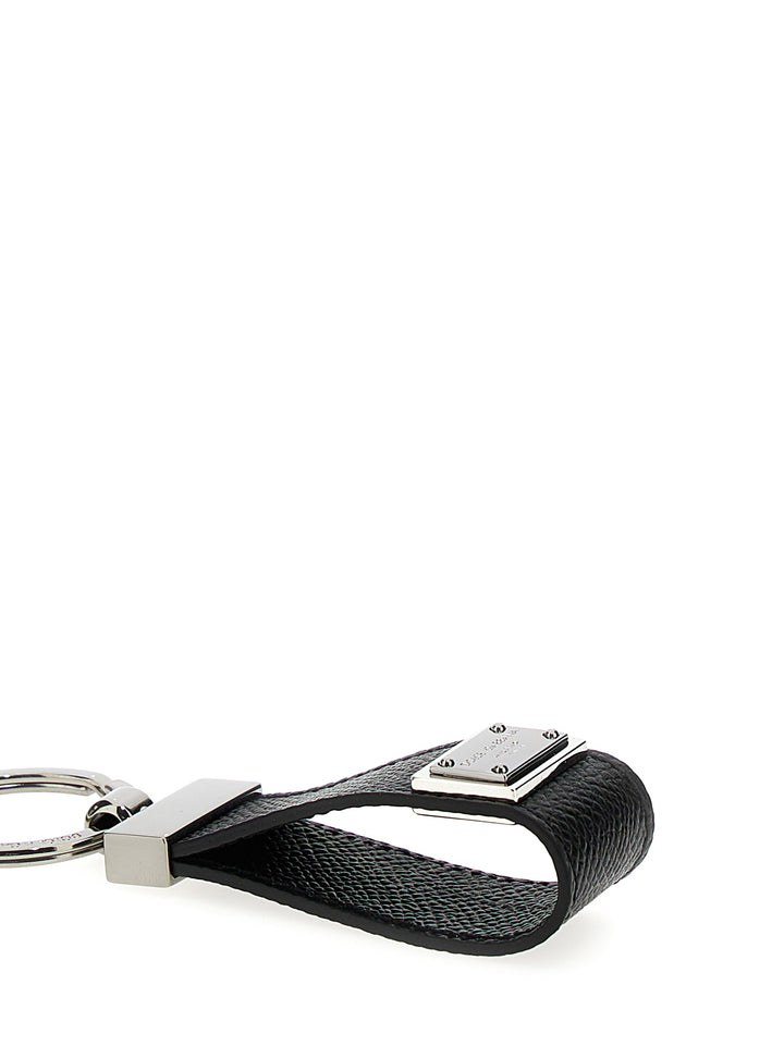 Logo Plaque Keyring Black