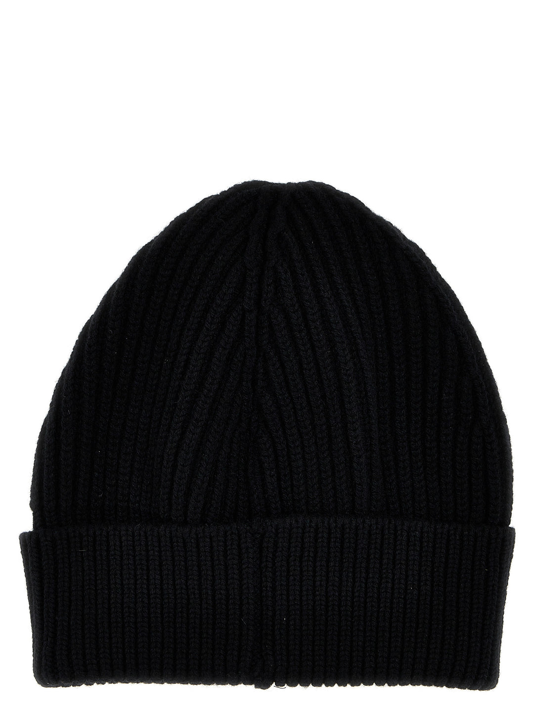 Logo Plaque Beanie Hats Black