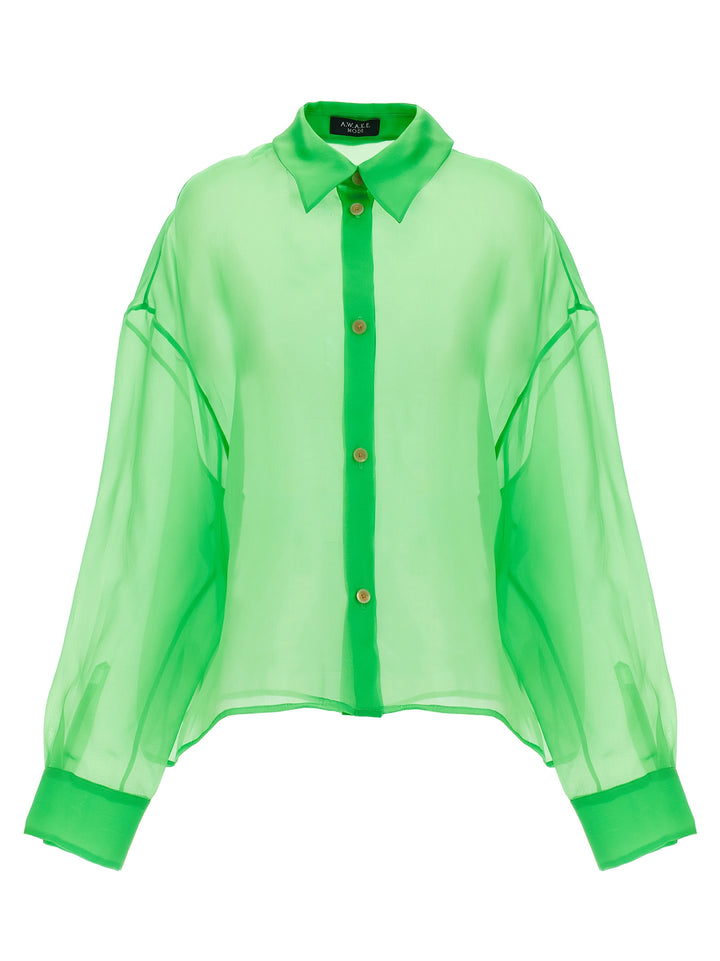 A.W.A.K.E. Mode Organdy 80s Shirt Shirt and Blouse - Green | ffa6dcbc640cd11cb26fd79a9faf49e8e0b8009f