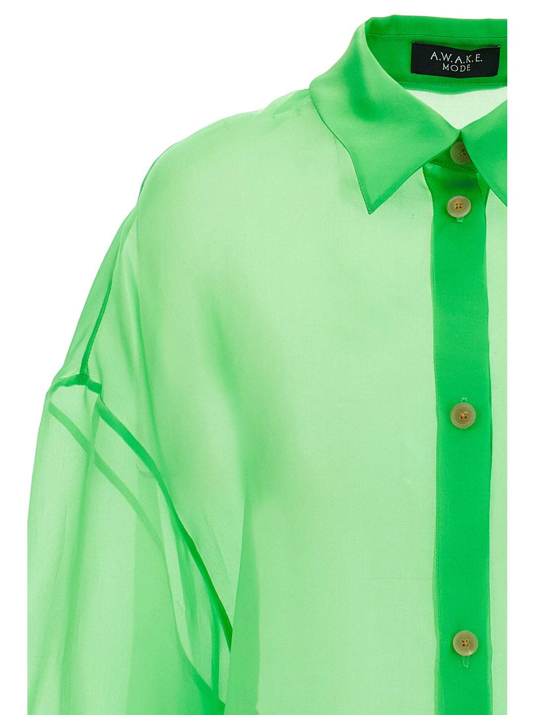 A.W.A.K.E. Mode Organdy 80s Shirt Shirt and Blouse - Green | 123d9a477e3850cfbec54e51983ffc5556f5161b