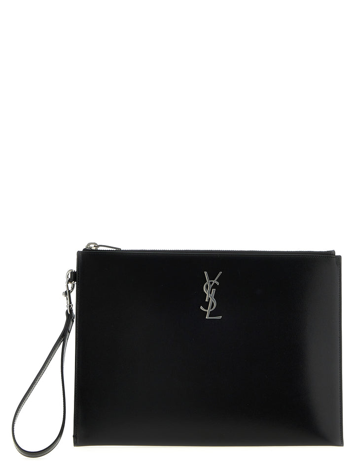 Logo Leather Ipad Holder Hi-Tech Black