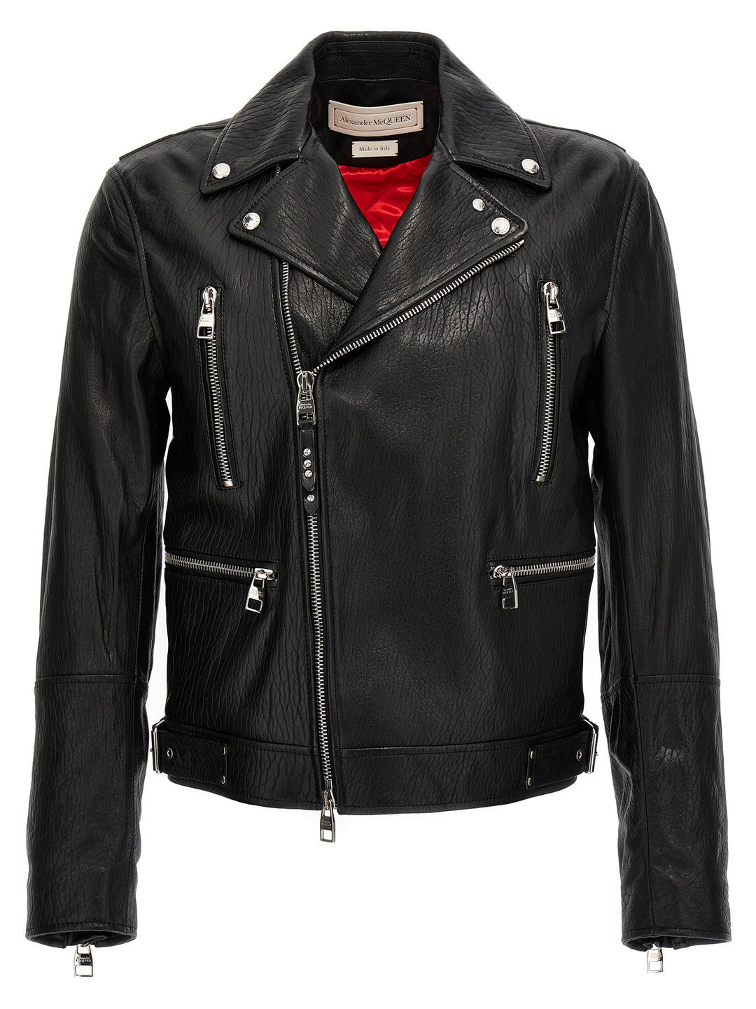 Texture Leather Jacket Casual Jackets, Parka Black