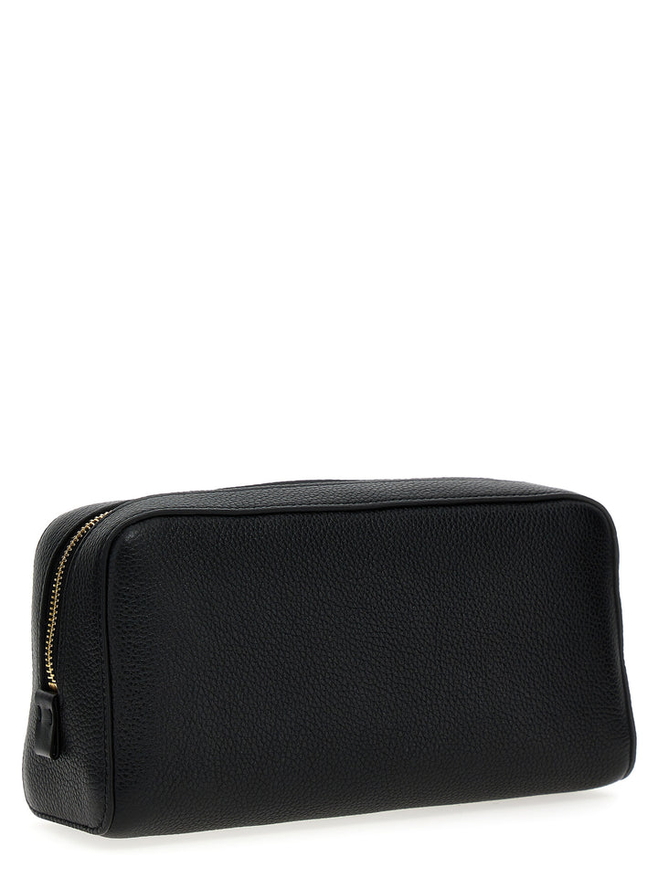 Logo Leather  Case Beauty Black