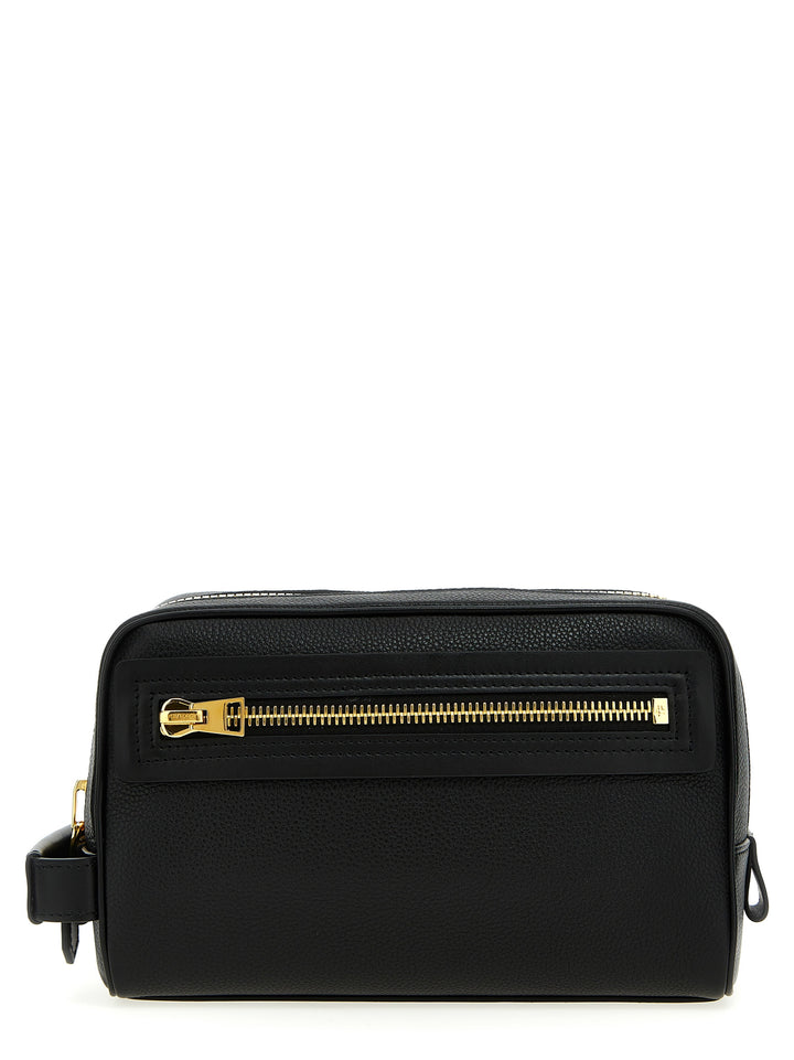 Logo Leather  Case Beauty Black