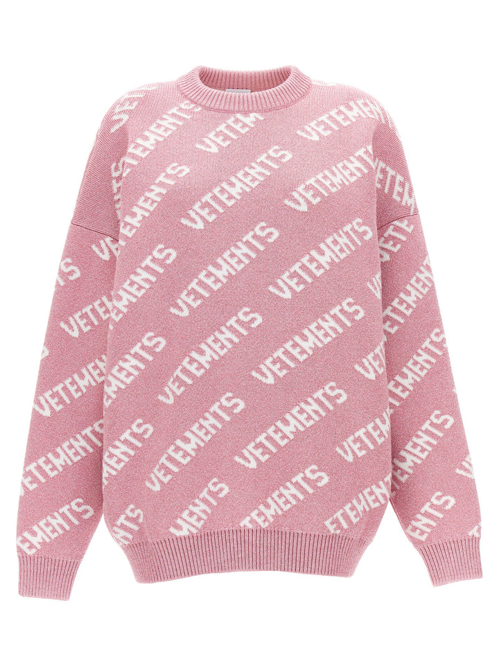 Vetements Lurex Monogram Sweater Sweaters and Cardigans - Pink | 5d814fd6a2380a6709154b96c1b2c29ce0d4ccf3