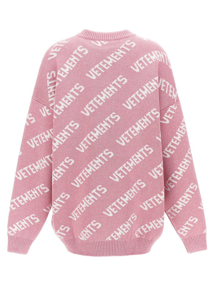 Vetements Lurex Monogram Sweater Sweaters and Cardigans - Pink | 4d7cd1f47a8b2ce63976e284933a9a2623b43f3c