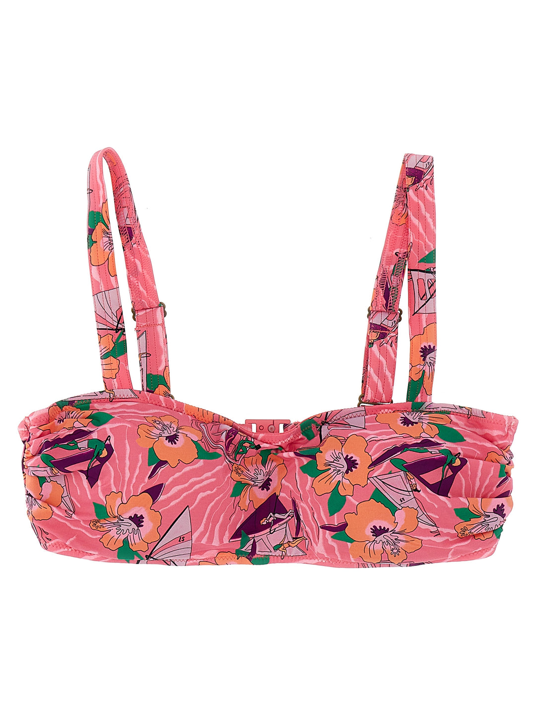 Floral Print Bikini Top Beachwear Pink