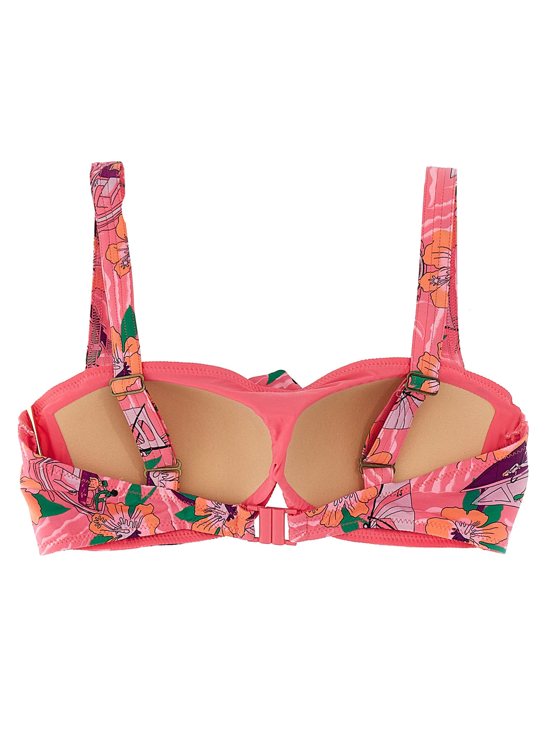 Floral Print Bikini Top Beachwear Pink