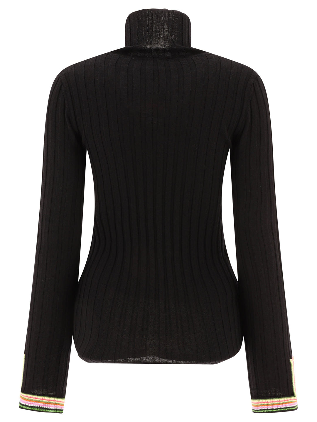 Turtleneck With Contrasting Profiles Knitwear Black