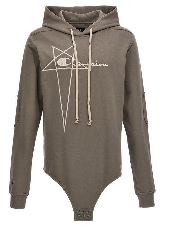 Champion X Rick Owens Hooded Bodysuit Intimo Gray