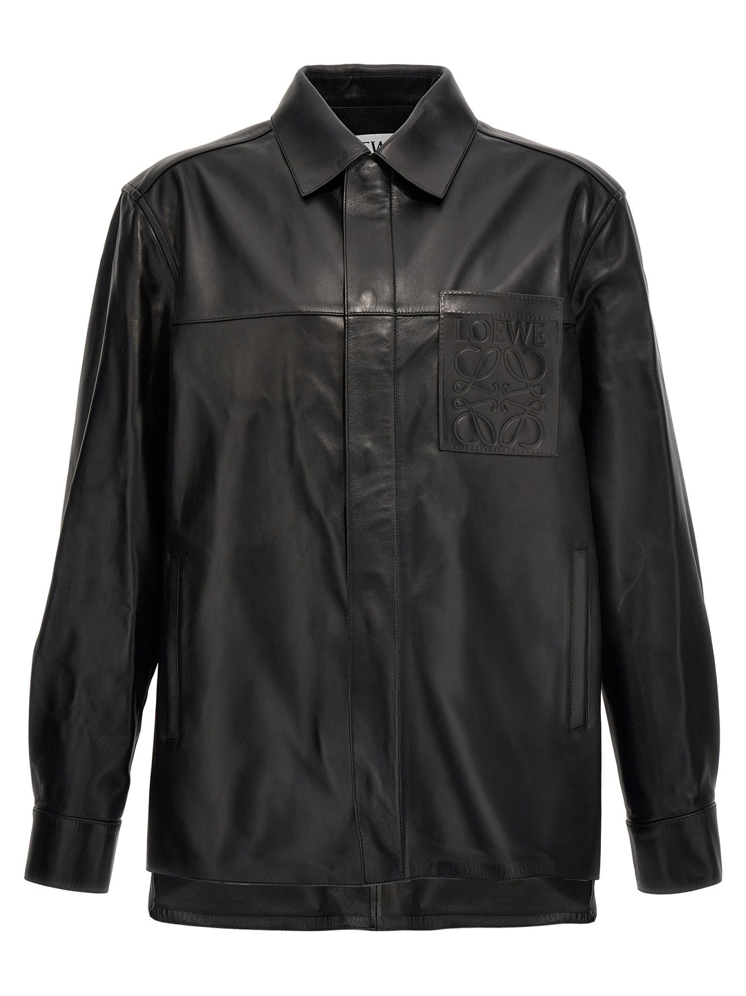 Logo Leather Jacket Casual Jackets, Parka Black