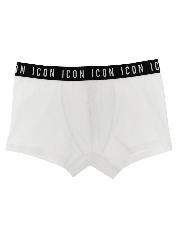 Dsquared2 Logo Boxer Shorts INTIMO - White/Black | 4f74472420fa74fd4af5364db1080a615fe69e19